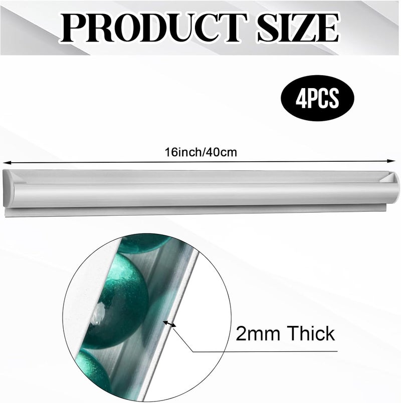 AYZTKUX 4 Pack Restaurant Ticket Holder Strip - 16 Inch No Drill Order Receipt Organizer for Kitchen, Office, Cafes, Pubs, Bars (Aluminum) - Image 2